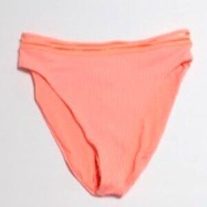 Isabella Rose- High waisted ribbed peach bikini bottom- Size large NWOT